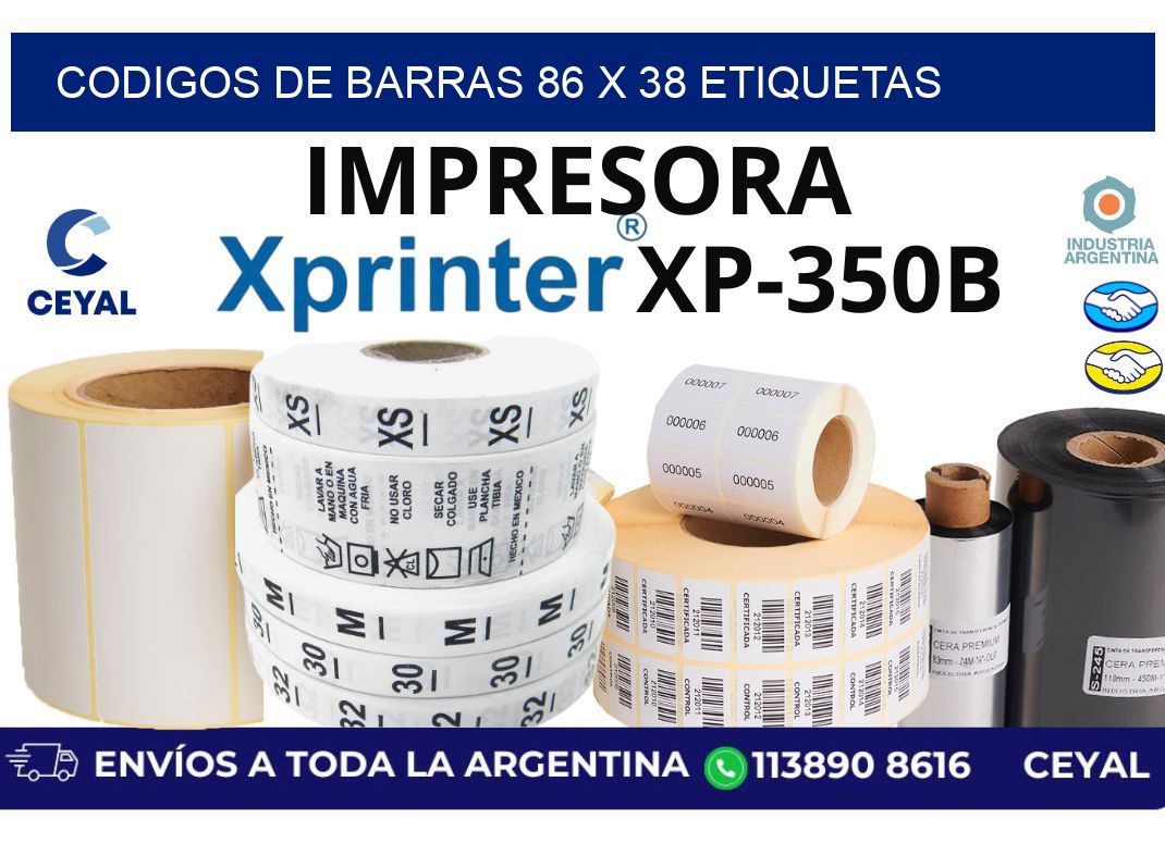 codigos de barras 86 x 38 etiquetas