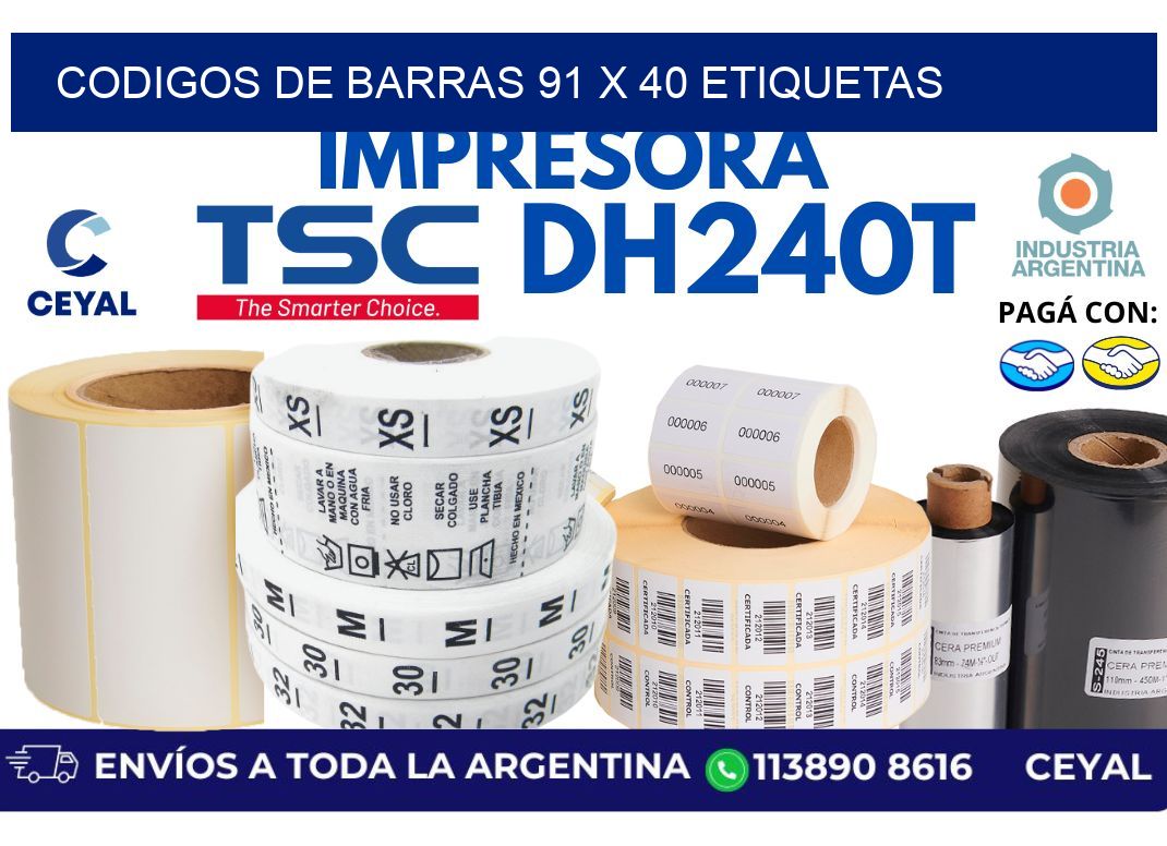 codigos de barras 91 x 40 etiquetas