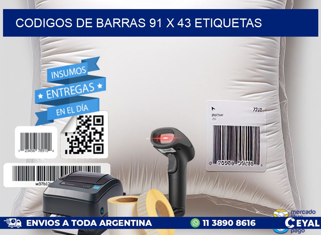 codigos de barras 91 x 43 etiquetas