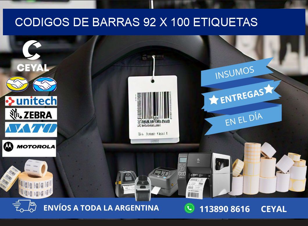 codigos de barras 92 x 100 etiquetas