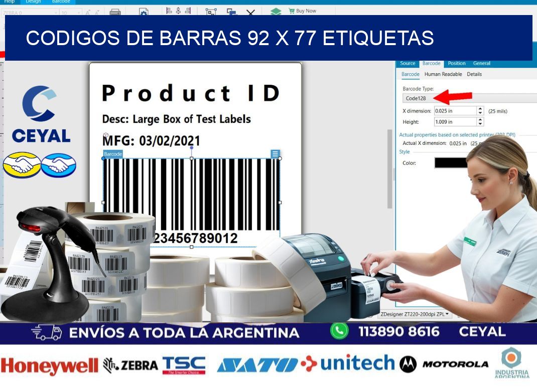 codigos de barras 92 x 77 etiquetas