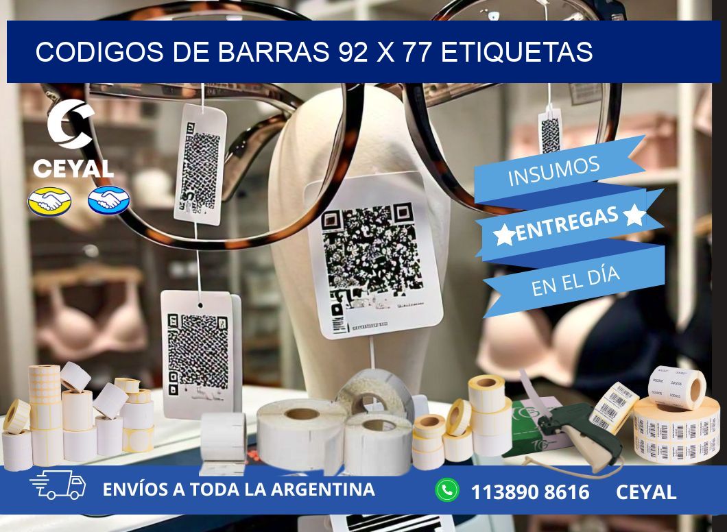 codigos de barras 92 x 77 etiquetas