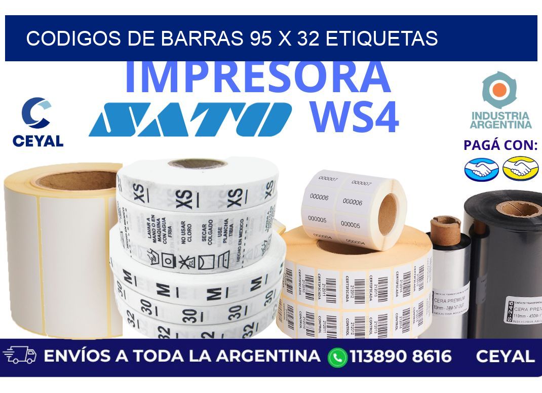 codigos de barras 95 x 32 etiquetas