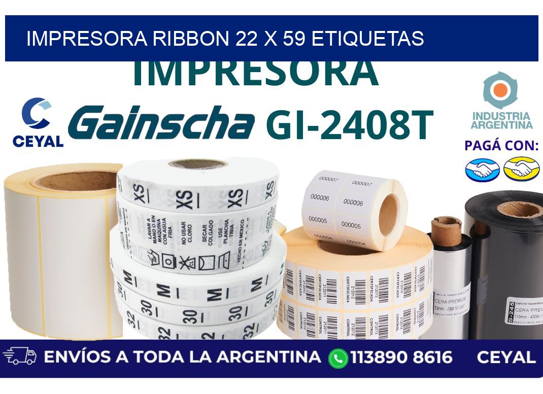 impresora ribbon 22 x 59 etiquetas