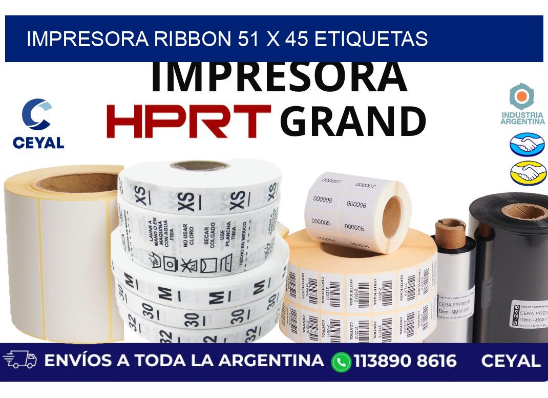 impresora ribbon 51 x 45 etiquetas