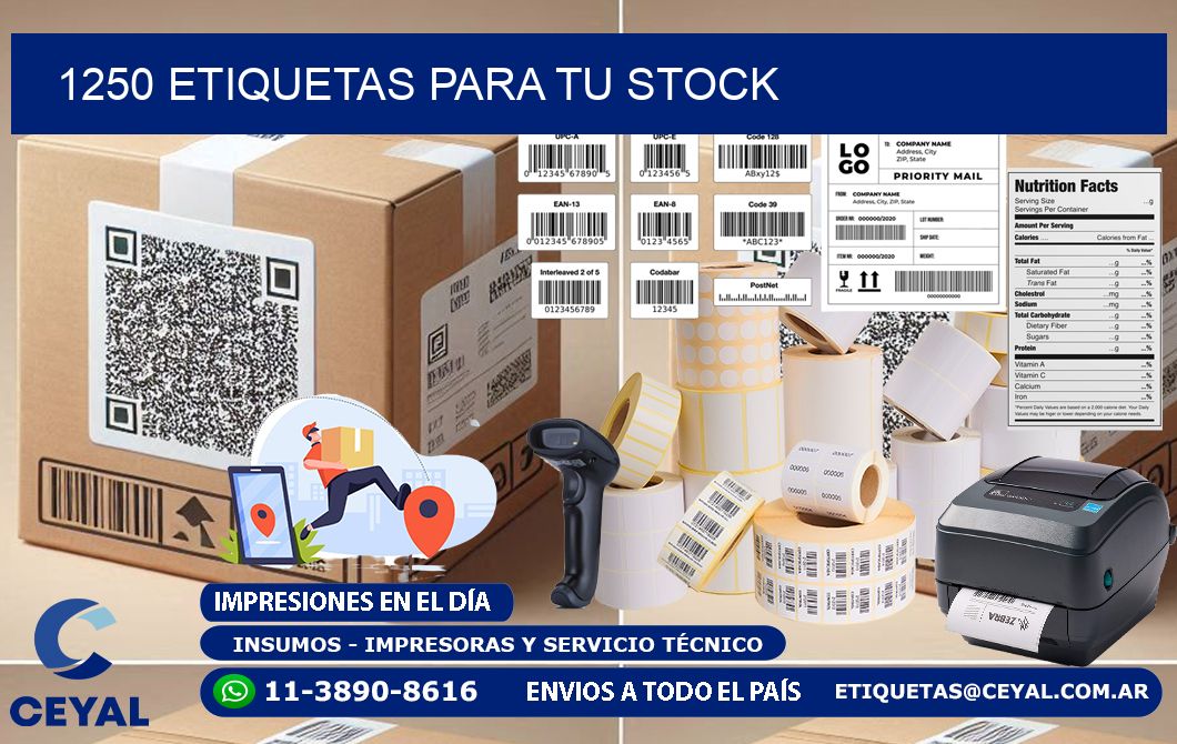 1250 etiquetas para tu stock
