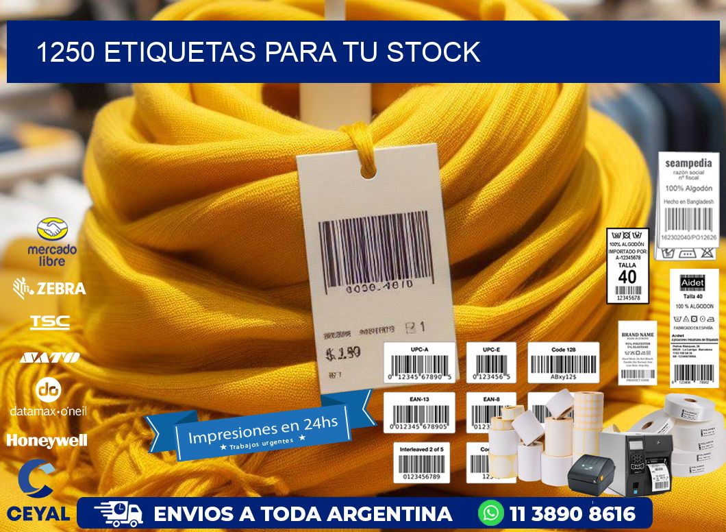 1250 etiquetas para tu stock