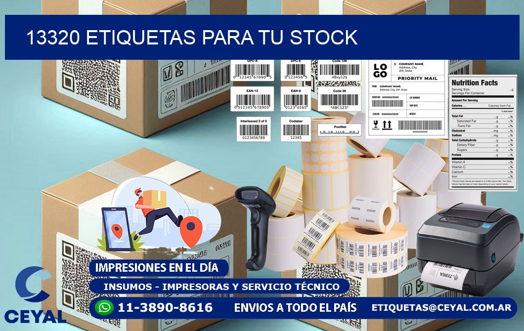 13320 etiquetas para tu stock