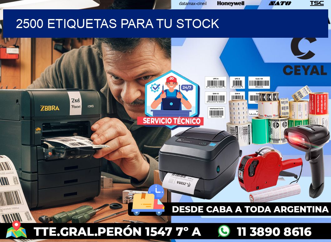 2500 etiquetas para tu stock