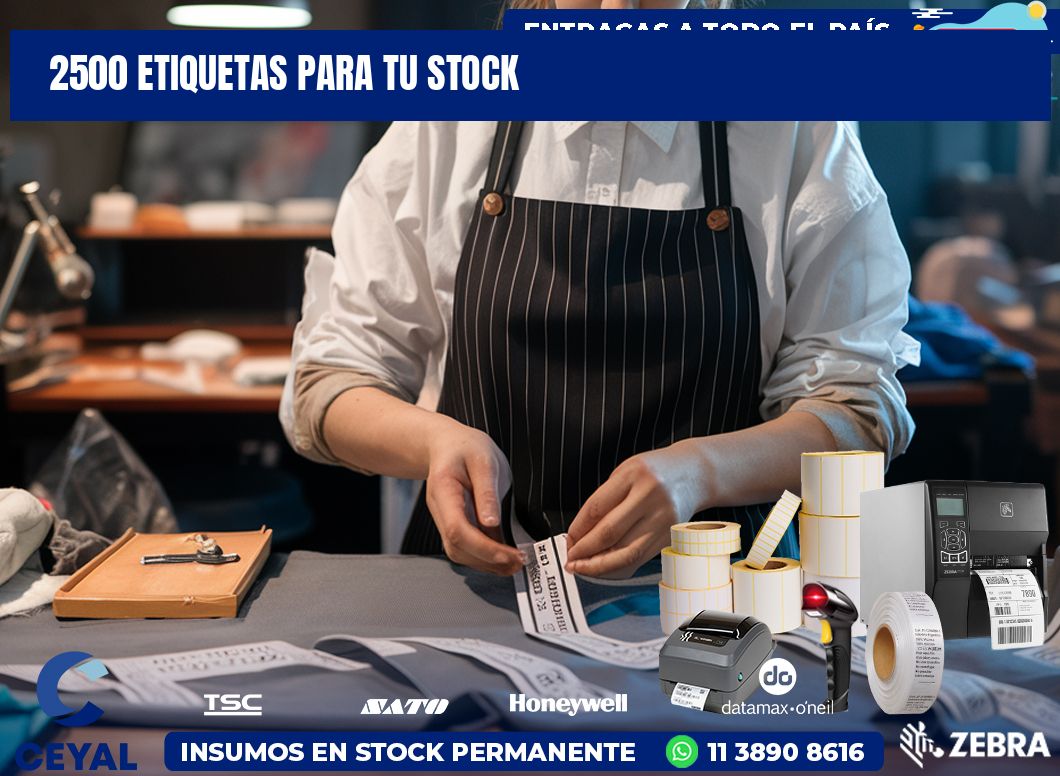 2500 etiquetas para tu stock