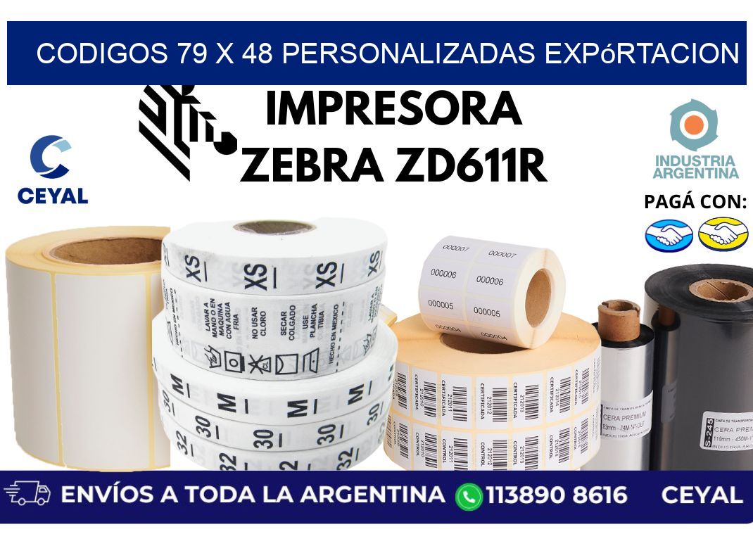 codigos 79 x 48 personalizadas expórtacion