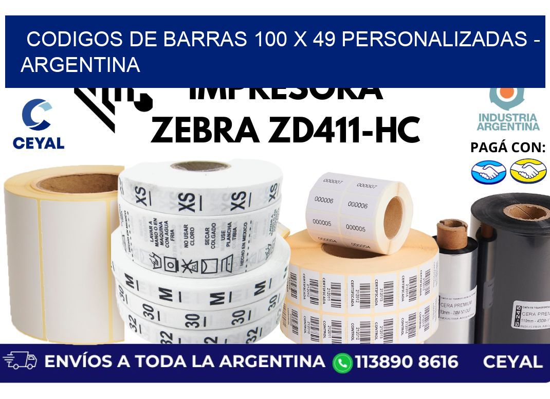 codigos de barras 100 x 49 personalizadas - Argentina