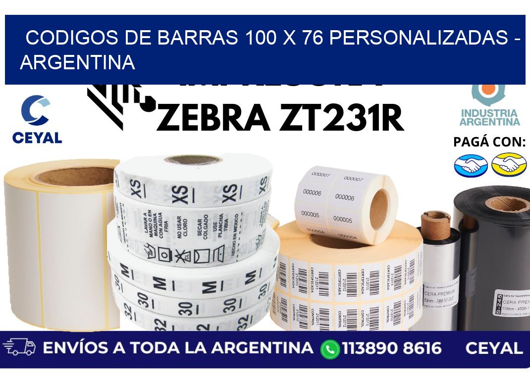 codigos de barras 100 x 76 personalizadas – Argentina