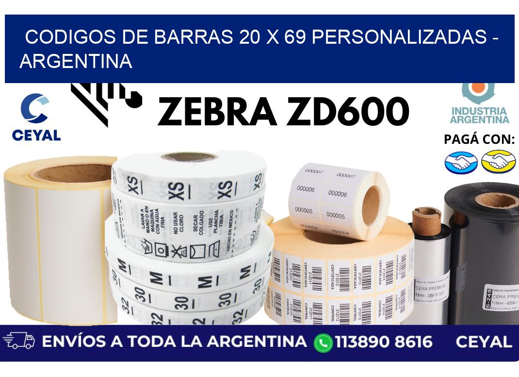 codigos de barras 20 x 69 personalizadas – Argentina