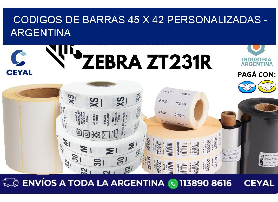 codigos de barras 45 x 42 personalizadas – Argentina