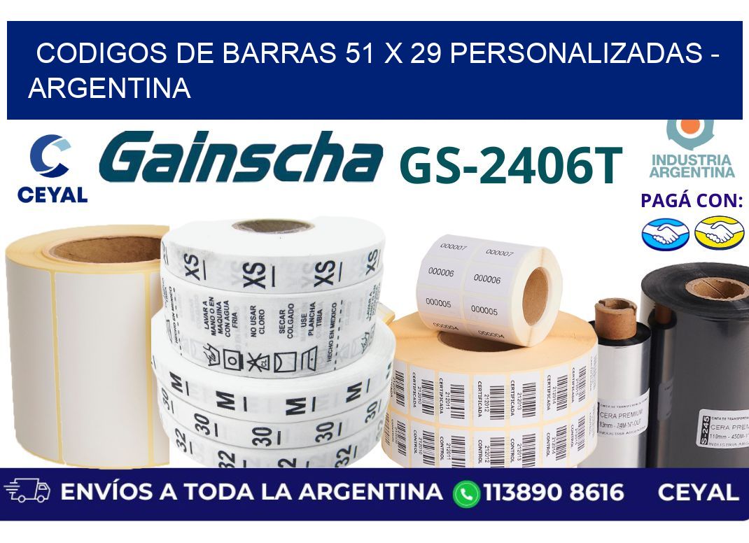 codigos de barras 51 x 29 personalizadas – Argentina