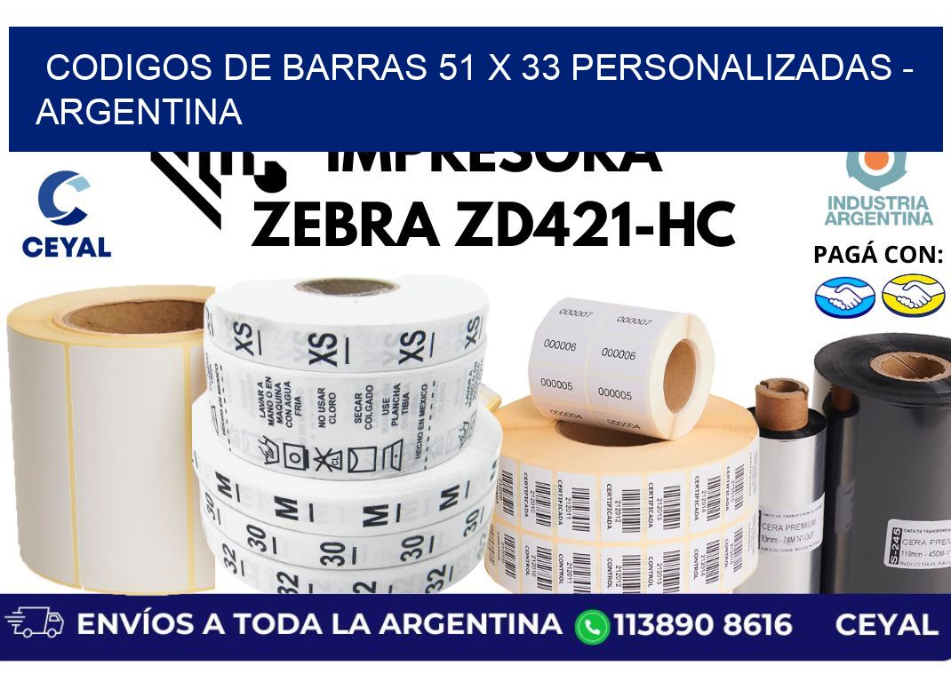 codigos de barras 51 x 33 personalizadas – Argentina