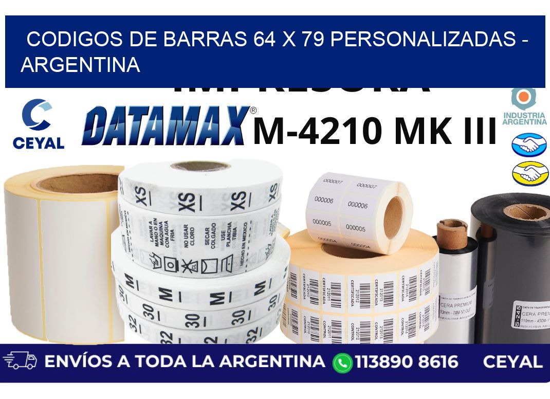 codigos de barras 64 x 79 personalizadas - Argentina