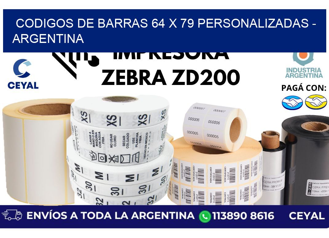 codigos de barras 64 x 79 personalizadas - Argentina