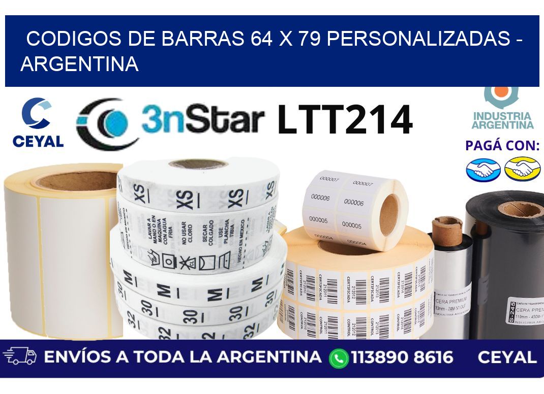 codigos de barras 64 x 79 personalizadas – Argentina