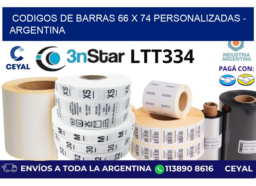 codigos de barras 66 x 74 personalizadas - Argentina