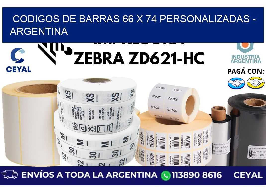 codigos de barras 66 x 74 personalizadas – Argentina
