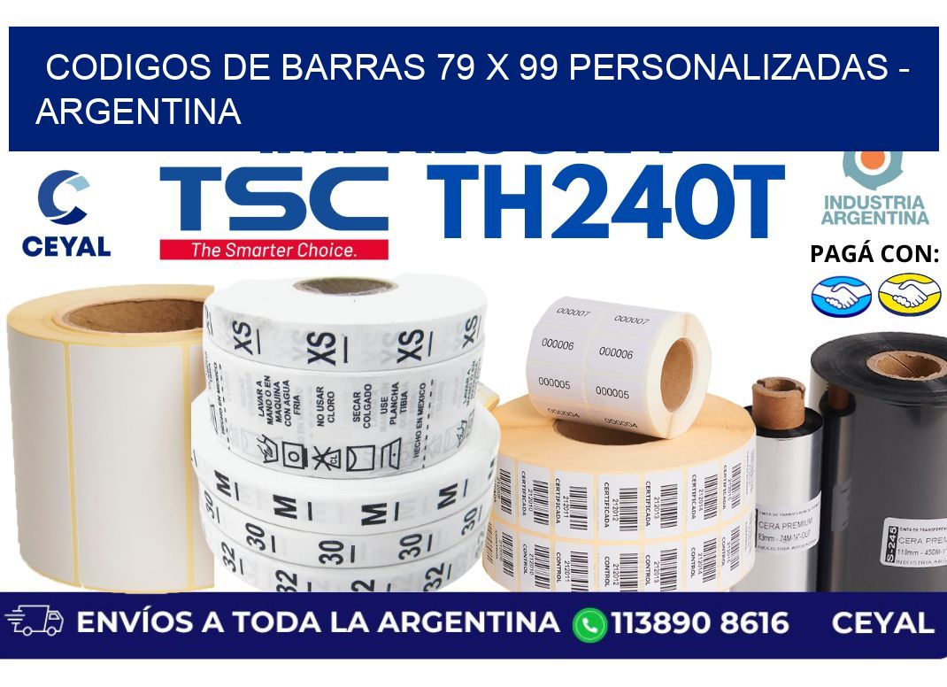 codigos de barras 79 x 99 personalizadas - Argentina