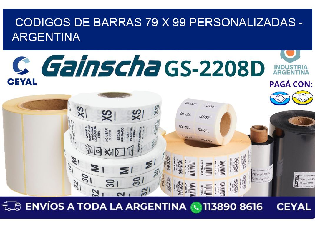codigos de barras 79 x 99 personalizadas - Argentina