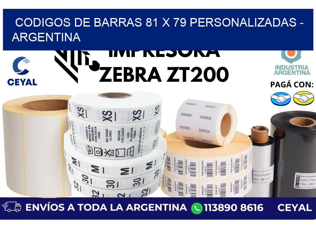 codigos de barras 81 x 79 personalizadas - Argentina