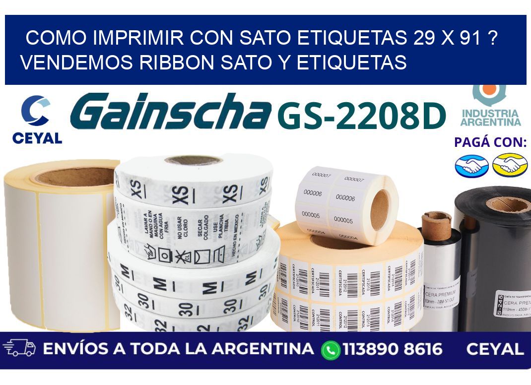 como imprimir con sato etiquetas 29 x 91 ? vendemos ribbon sato y etiquetas