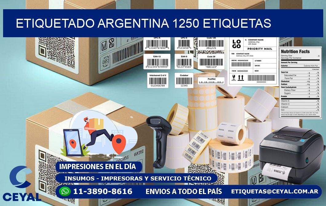 etiquetado argentina 1250 etiquetas