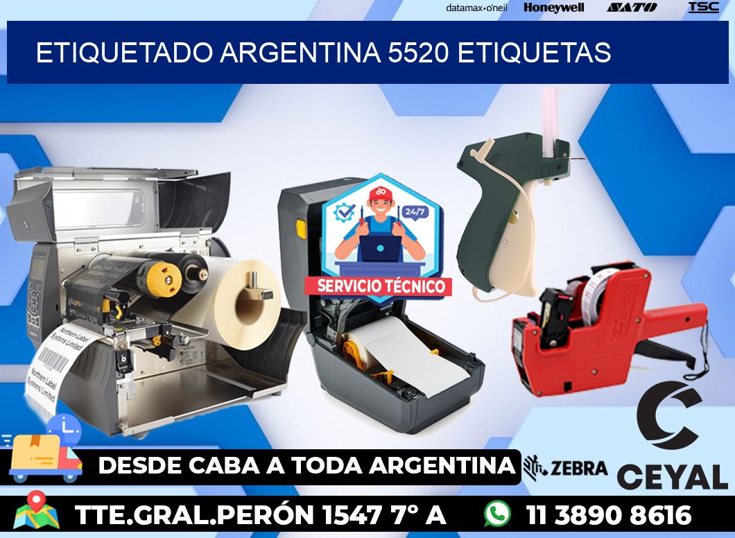 etiquetado argentina 5520 etiquetas