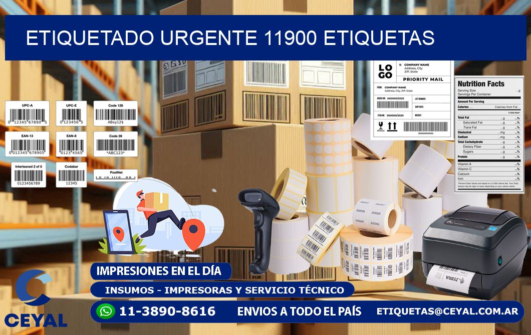 etiquetado urgente 11900 etiquetas