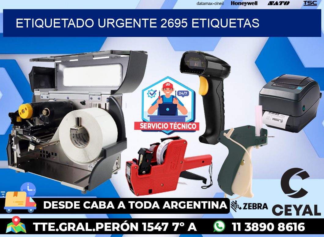 etiquetado urgente 2695 etiquetas