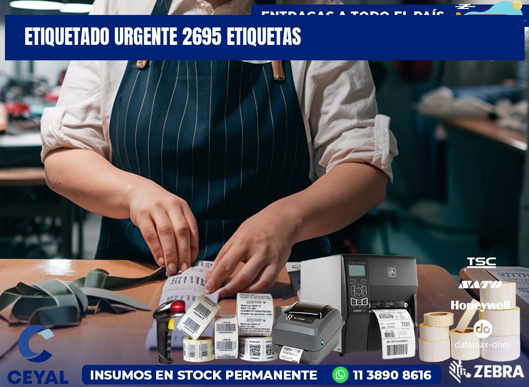 etiquetado urgente 2695 etiquetas