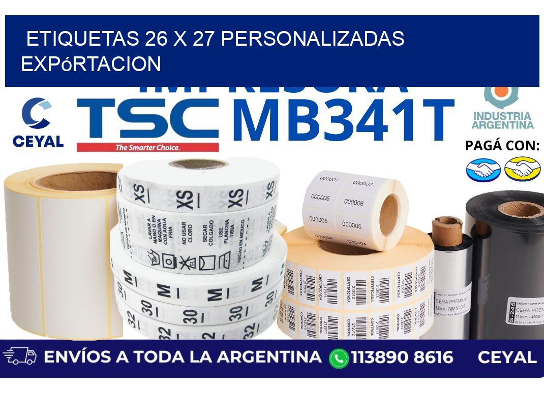 etiquetas 26 x 27 personalizadas expórtacion
