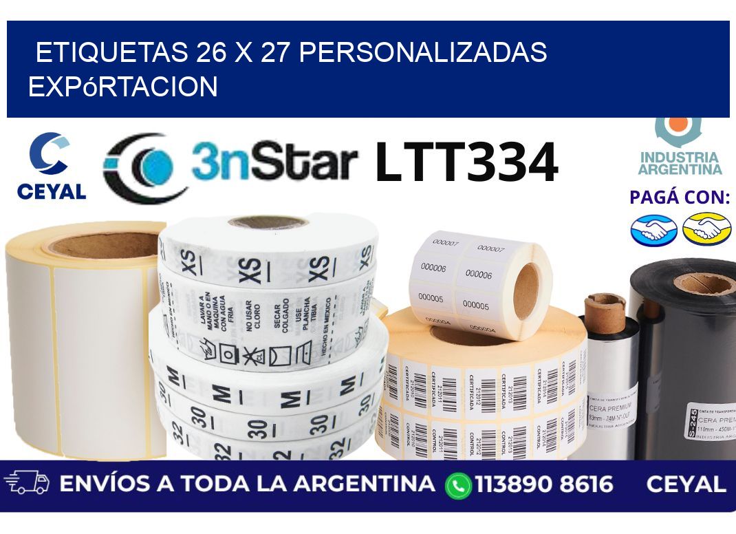 etiquetas 26 x 27 personalizadas expórtacion