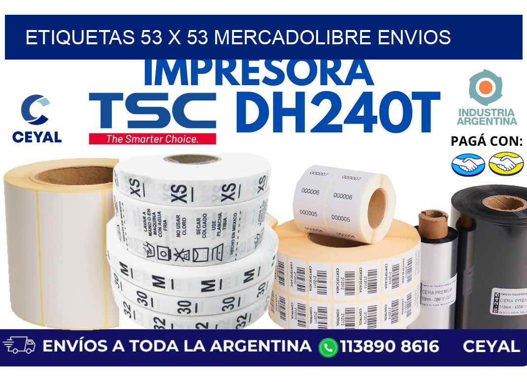 etiquetas 53 x 53 mercadolibre envios