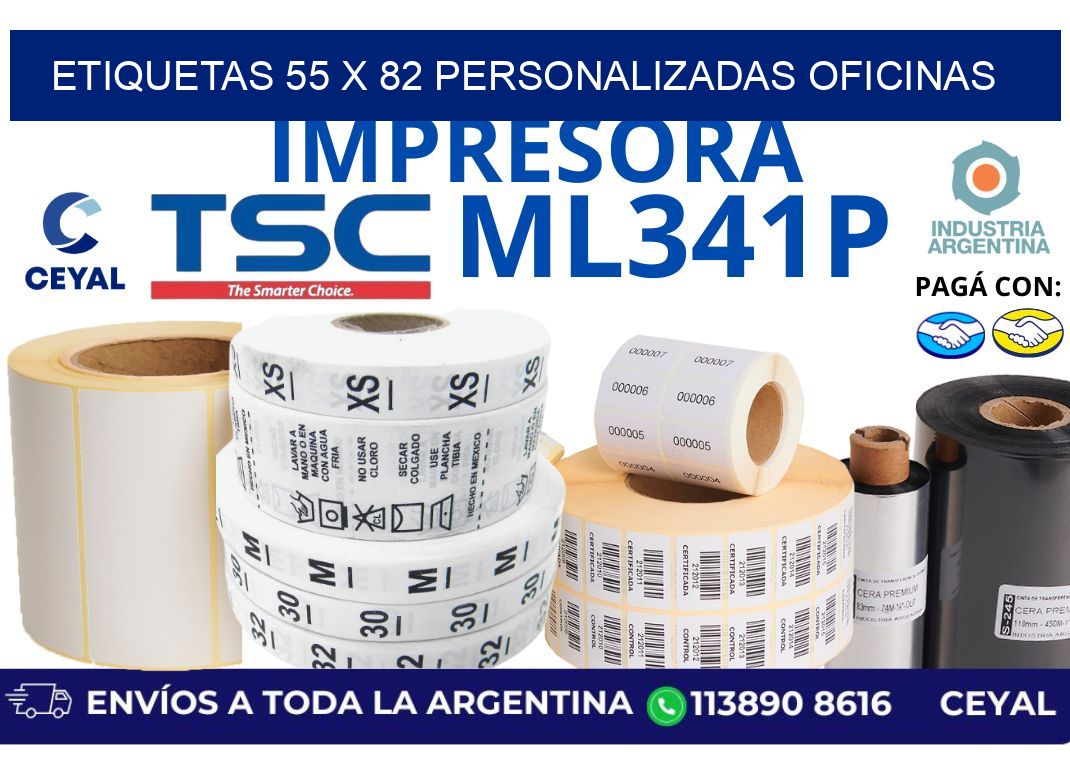 etiquetas 55 x 82 personalizadas oficinas