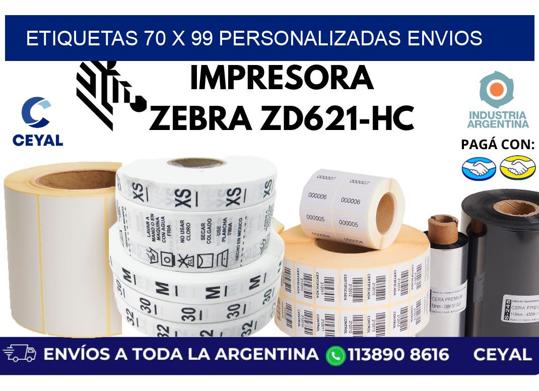 etiquetas 70 x 99 personalizadas envios