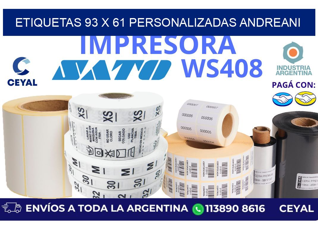 etiquetas 93 x 61 personalizadas andreani