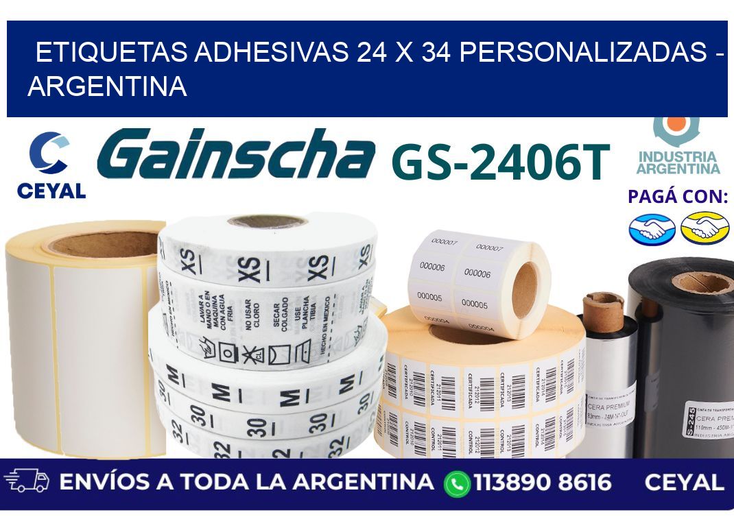 etiquetas adhesivas 24 x 34 personalizadas - Argentina