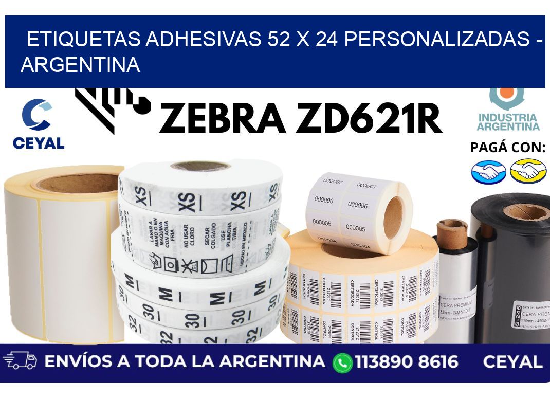 etiquetas adhesivas 52 x 24 personalizadas - Argentina