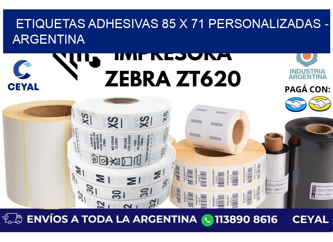 etiquetas adhesivas 85 x 71 personalizadas - Argentina