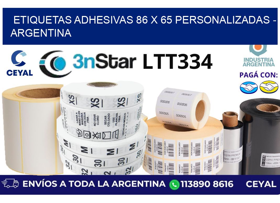 etiquetas adhesivas 86 x 65 personalizadas - Argentina