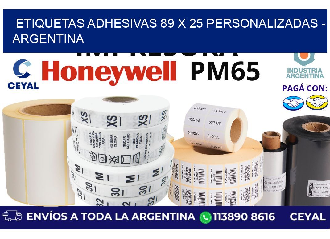 etiquetas adhesivas 89 x 25 personalizadas – Argentina