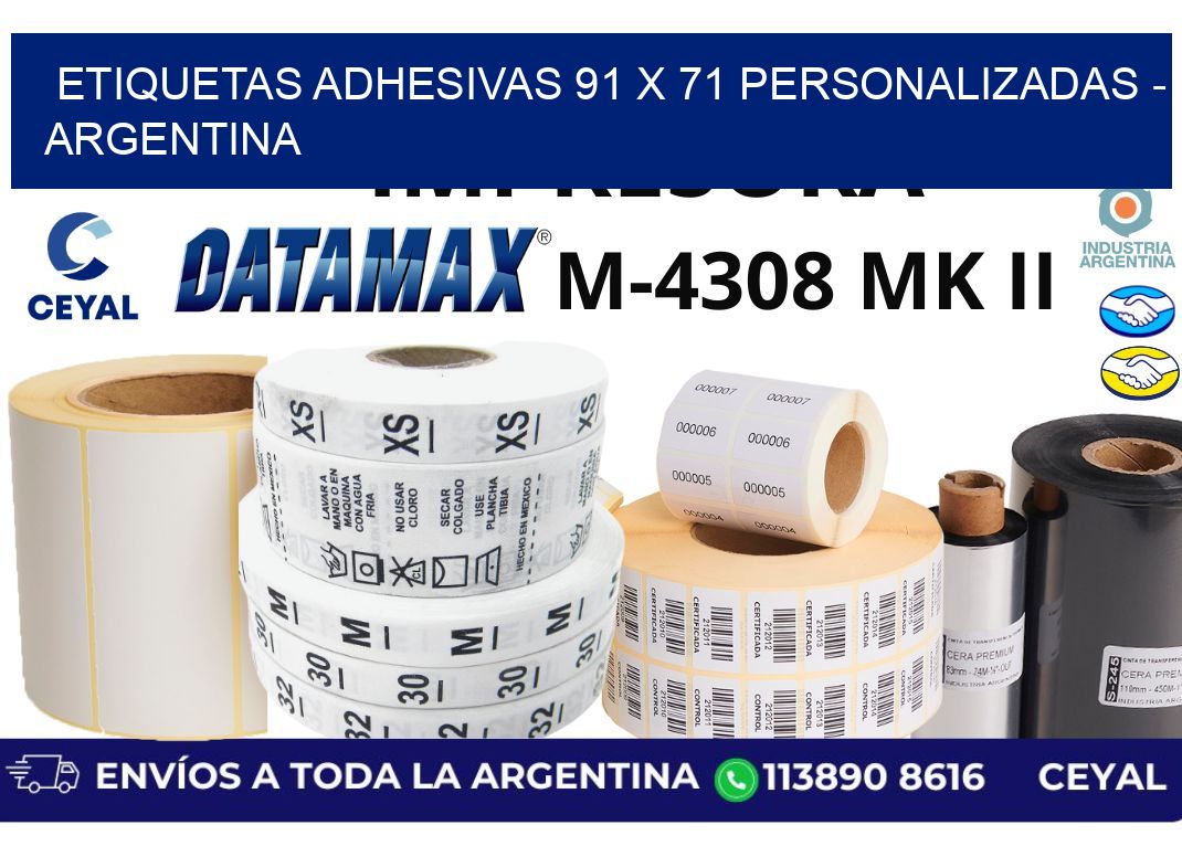 etiquetas adhesivas 91 x 71 personalizadas - Argentina