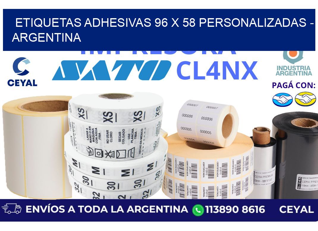 etiquetas adhesivas 96 x 58 personalizadas - Argentina