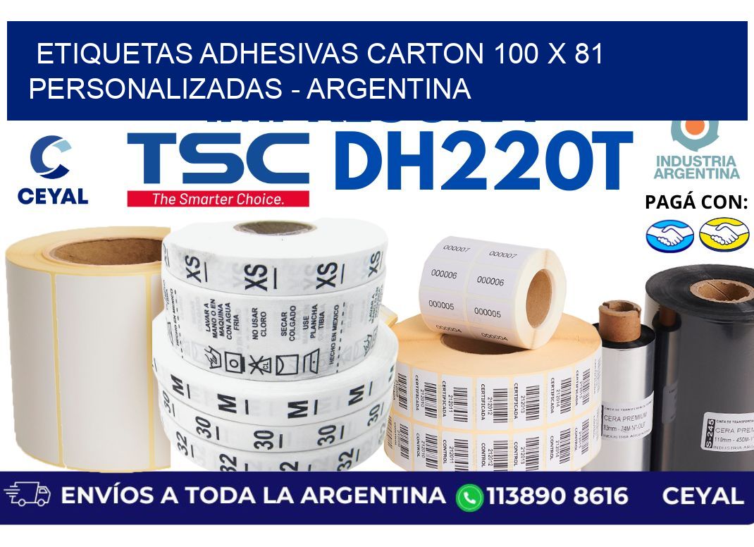 etiquetas adhesivas carton 100 x 81 personalizadas - Argentina