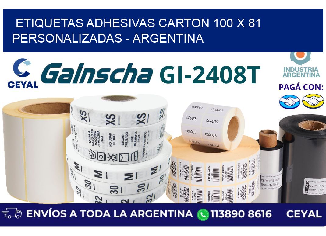 etiquetas adhesivas carton 100 x 81 personalizadas - Argentina